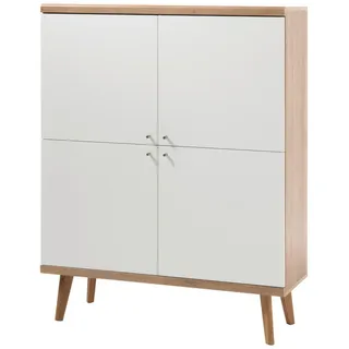 furn.design Highboard 107 x 134 cm Weiß / Eiche Riviera