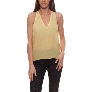 CACHAREL Tanktop cacharel Sommer-Shirt zeitloses Seiden-Top für Damen mit weitem Armausschnitt Freizeit-Shirt Gelb gelb 40