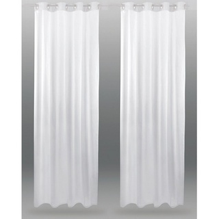 Vorhang, Bestlivings, Ösen (2 St), transparent, Voile, Gardinenset "Transparent" (2 Ösenschals) weiß 140 cm x 145 cm