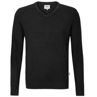 HAKRO V-Pullover Merino-Wolle schwarz, XL
