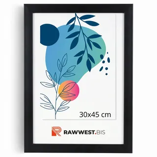 RAWWEST.BIS Bilderrahmen 30x45cm MDF Holz Rahmen Posterrahmen mit Acrylglas Holzrahmen aus Holzplatten für Bilder Poster Fotos Puzzle Plakatrahmen zum Aufhängen & Aufstellen Fotorahmen Braun