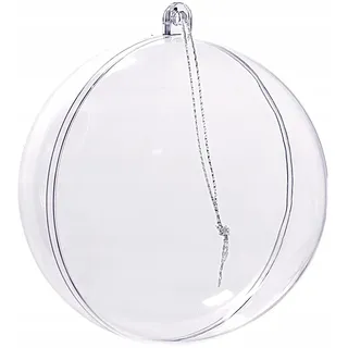 Netuno 5X Christbaumkugeln Acrylkugeln 10 cm transparent teilbar DIY | Kunststoff Bastelkugeln Dekoration Geschenkidee Weihnachten wiederverschließbar langlebig zum Befüllen und Bemalen