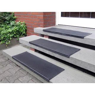Stufenmatte »Gummi«, rechteckig, Gummi-Stufenmatten, Treppen-Stufenmatten, 5 Stück in einem Set, 414335-22 schwarz 7 mm