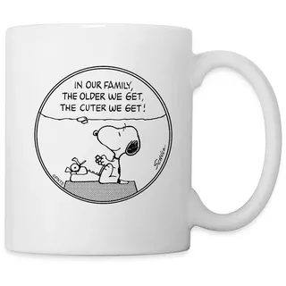 Spreadshirt Tasse Peanuts Geburtstagsdesign Snoopy Mit Spruch Tasse, Keramik weiß