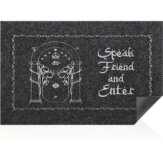 AAZZKANG Fußmatte mit Aufschrift "Speak Friend and Enter Welcome", lustige Fußmatte für drinnen und draußen, rutschfest, ultra saugfähig, Schmutzeingangsmatten für Haustür, außen und innen