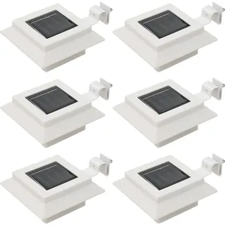 vidaXL Solarleuchte Kunststoff, Metall 12 cm 6 Stück weiß