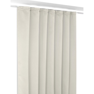 Gardinen - Vorhänge Blackout Vorhang Kräuselband Blickdicht, Verdunkelungsgardine bügelfrei 140x245 cm Farbe wählbar (Creme)