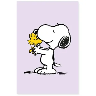 Spreadshirt Peanuts Snoopy Und Woodstock Freunde Poster 40x60 cm, One size, Weiß