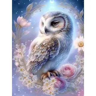 VAIIEYO 5D DIY 5D Diamond Painting Erwachsene Eule, Diamant Painting Bilder Malerei Kits Tier, Malen Nach Zahlen Diamant Home Wand Decor Gemälde Kreuzstich Diamond Dekoration 30x40 cm
