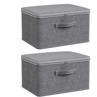 Aufbewahrungskörbe für Regale mit Deckel – 2 Aufbewahrungsboxen für Schrankkörbe | Aufbewahrungsbehälter mit Deckel | Überdachte Aufbewahrungsbox mit großem Fassungsvermögen | Würfel