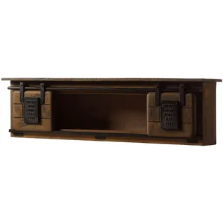 MASSIVMOEBEL24.DE Wandregal 130 x 25 x 35 cm Braun