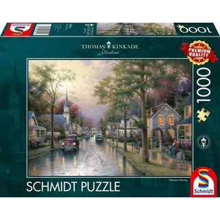 Puzzle Schmidt Spiele Thomas Kinkade: Morgen in der kleinen Stadt 1000 Teile