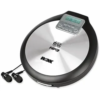 Tragbarer CD Player mit Kopfhörer MP3 fähig Antishock Discman mit Netzteil ROXX PCD 600