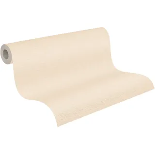 A.S. Création Vliestapete mit Textilstruktur - helle Uni-Tapete in Beige, Orange, Rosa 10,05 m x 0,53 m - 306896