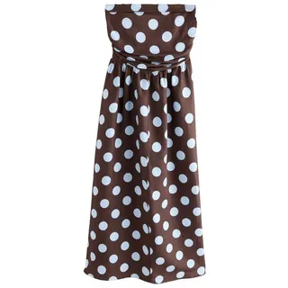 Next Midikleid Gerafftes Bandeau-Midikleid (1-tlg) braun 34 (Normalgröße)