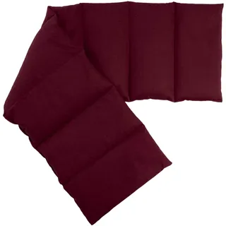 Bio-Dinkelkissen 75x20cm groß 8-Kammer, weinrot - Wärme-Körner-Kissen für Mikrowelle oder Backofen - Bio-Dinkel