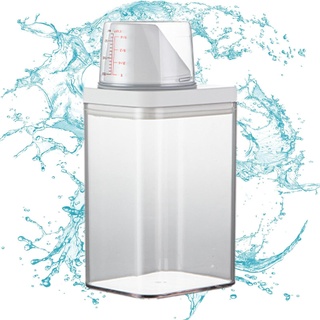 1100 Ml Waschmittelspender | Transparenter Vorratsbehälter Mit Messbecher | Aufbewahrungsbox Für Weichspüler & Waschmittel & Waschpulver