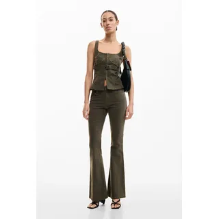 Desigual, Trägerkleid mit fransen, Damen, Baumwolle, Braun, 44, BROWN, 44