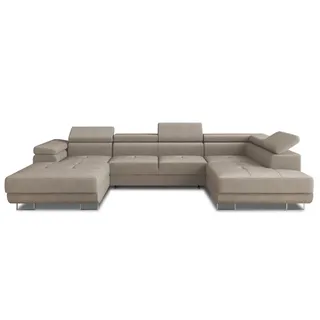 Sofnet Wohnlandschaft Caris U Ottomane links beige