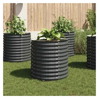 vidaXL Garten-Hochbeet verzinkter Stahl 80 x 80 x 81 cm Grau