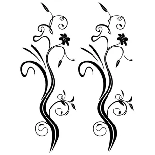 DD Dotzler Design Wandtattoo 2 Stück Blumenranke 58 x 21 cm schwarz