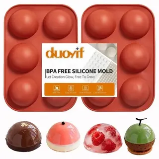 duoyif Silikonform Halbkugel Kugel Silikon Backform Ø 5cm 2 Stück Kugelform | Schokoladenform Kugelformen, Ball Muffinform, BPA-frei kugel Kuchenfor