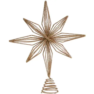 Harilla Weihnachtsbaumspitze Stern beleuchtet, Christbaumspitze mit 5 Punkten aus, glitzernde Weihnachtsbaumdekoration, für Zuhause und Partys