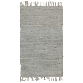 ABC Italia Italia Fleckerlteppich Läufer Reine Baumwolle 30C In Waschmaschine Waschbar , Größe:60x200cm, Grau
