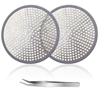 2 Stück Dusche Haarfänger Abflusssieb Dusche Haarsieb Badewanne Haarsieb Dusche Groß Runde Edelstahl Haarsieb Dusche mit Pinzette für Spülbecken