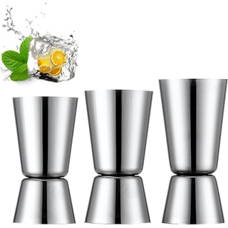 Crethink Spirituosen messen 30/60 ml & 25/50 ml & 15/30 ml Set - 3 Stück 304 Edelstahl Jigger Spirit Messbecher Set Cocktail Messbecher Set Whisky Shot Measure for Gin Shot Measures for Spirits...