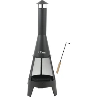 Bbq-toro Terrassenofen Mit Funkenschutz, Feuerrost Und Schürhaken, 35,5 X 35 X 112 Cm, Gartenkamin