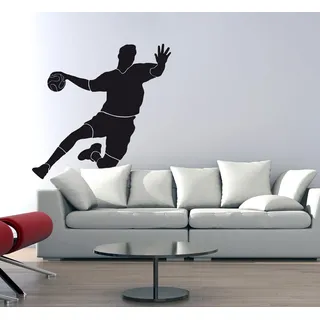 PrimeStick Wandtattoo Wandaufkleber Handballer Torschuss #120C braun 123cm x 120cm (RAL8017)