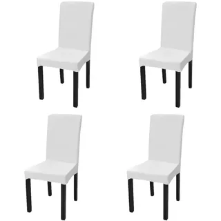 vidaXL Stuhlhusse Stretch Weiß 4er Set