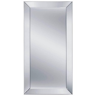 Wandspiegel, Klar, Glas, rechteckig, 100x200x3.5 cm, Facettenschliff, senkrecht und waagrecht montierbar, Ganzkörperspiegel, Spiegel, Wandspiegel