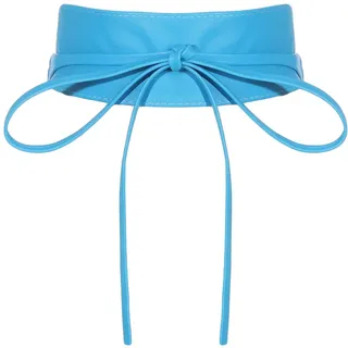 malito – Damen Taillengürtel aus 100% weichem Echtleder – Onesize Bindegürtel mit verstellbarem Taillenband – breiter Wickelgürtel mit Schleife – Hüftgürtel G100 (Blau) - Einheitsgröße