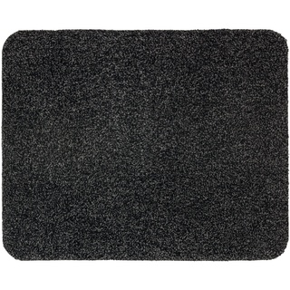 ASTRA waschbarer Fußabstreifer Baumwolle – saugstarke Fußmatte Entra – rutschfeste Matte – (60 x 75 cm – schwarz)
