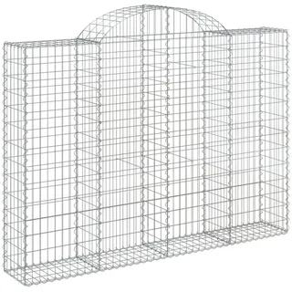 vidaXL Gabione mit Hochbogen 200x30x140/160 cm Verzinktes Eisen