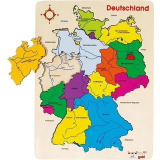 GoKi Gollnest & Kiesel Puzzle Einlegepuzzle Deutschland II, 16 Puzzleteile