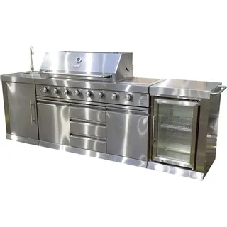 Outdoor Küche Gasgrill BBQ Außenküche Outdoor Garten Kitchen Edelstahl in Silber
