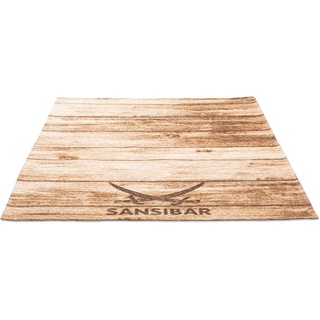 Teppich SANSIBAR "Keitum 009" Teppiche Gr. B/L: 130 cm x 190 cm, 3 mm, 1 St., braun Esszimmerteppiche Flachgewebe, Motiv Holzdielen & gekreuzte Säbel