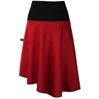 dunkle design Jerseyrock Asymmetrisch Grau Rot Grün elastischer Bund rot M/L 40/42