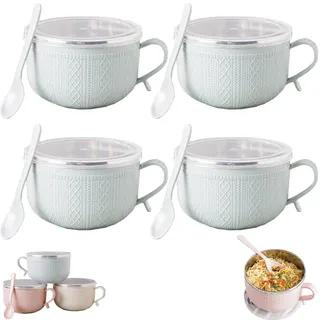 Große Suppentassen mit Griffen, perfekt für Suppen, Eintöpfe, Nudeln und Kaffee, langlebig und hitzebeständig, ideal für Zuhause, Büro, 750 ml, 4 Stück
