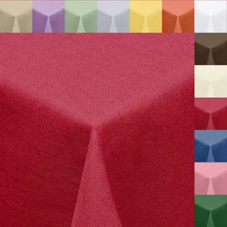 Melody Textil Tischdecke Leinen-Optik 130x130cm eckig mit Fleck-Schutz Bordeaux *fleckenabweisend* Farbe wählbar