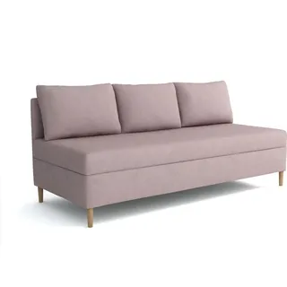 Emoebel24 Boxspringbett mit Bettkasten und Topper 90x200 cm Polsterbett, Einzelbett Ikar Rosa - Rosa
