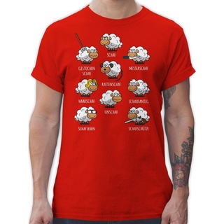 Shirtracer T-Shirt Schafe Schäfchen Schäfer Schaf Sheep Schafbauer Lustig Witzig Schaf rot