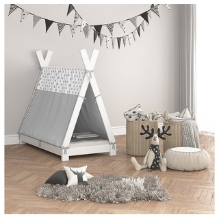 VitaliSpa® Kinderbett Überwurf für Kinderbett TIPPI 70x140cm Grau Weiß grau 104.5 cm x 205 cm
