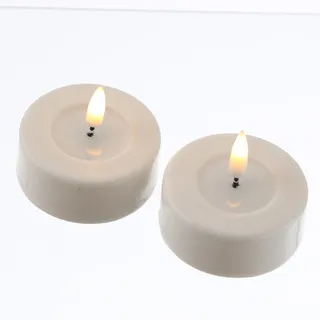 Deluxe Homeart LED Maxi Teelichter Mia Echtwachs D: 6,1cm weiß 2St.