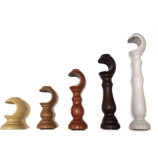 TENDEEVOLUTION Paar Gardinenstangen Halterung aus Holz, Wandhalter für Gardinenstangen Durchmesser 35 mm, Farbauswahl & Größen wählbar (KIRSCHE, PAAR 18 CM STÜTZEN)