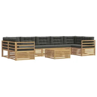 vidaXL Gartenlounge-Set 8-tlg. Weiß/Anthrazit