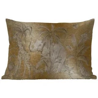 MuchoWow Dekokissen Dschungel - Kinder - Gold - Tiere, Outdoor-Dekorationskissen, Kissen, Kissenbezug, 50x30 cm bunt Rechteckig | 50 cm x 15 cm x 30 cm